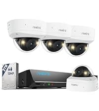REOLINK New Version 12MP Smart Security System with AI Video Search, Person/Vehicle/Animal Detection Color & Infrared Night Vision, Two-Way Talk, 24/7 Recording, Perimeter Protection, RLK8-1200D4-A