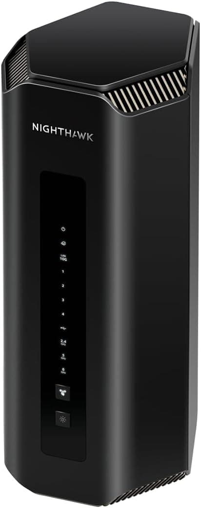 NETGEAR Nighthawk Tri-Band WiFi 7 Router (RS700S) - Security Features, BE19000 Wireless Speed (up to 19Gbps) – 10 Gig Internet Port - Covers up to 3,500 sq. ft., 200 Devices – 1-Year Armor Included