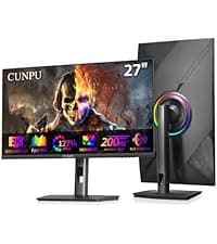 27 Inch 4K 144Hz Gaming Monitor, UHD 3840x2160 Fast IPS Panel PC Monitor, 135% sRGB, HDR400Nit, Freesync & G-sync, Support PS5 120Hz VRR, HDMI 2.1,DP 1.4, Height/Vertical Adjustment