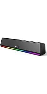 Sound Bars for TV 16-inch, Cinematic TV Sound Bar with Impactful Bass, Bluetooth Soundbar for TV with Remote Control, Wall Mountable TV Speakers Sound Bar Work with Traditional or Smart TV
