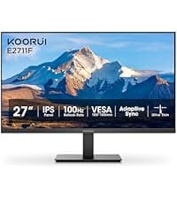 KOORUI 27 Inch 4K UHD(3840 * 2160) Monitor IPS Ultra-Thin Computer Monitor with 95% DCI-P3, Freesync & G-sync, Displayport&HDMI, Audio Out, VESA Mountable, Tilt