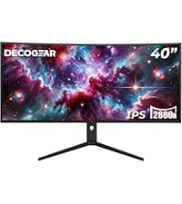 Deco Gear 49" Curved Ultrawide 5K Gaming Monitor, 32:9, 120 Hz, 101% NTSC 100% sRGB, Adjustable, Home Office and Entertainment Workstation