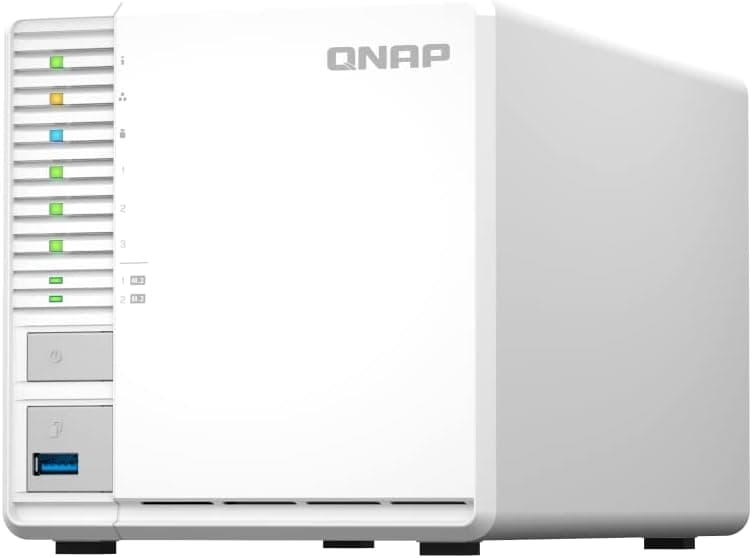 QNAP TS-364-8G-US 3 Bay High-Performance Desktop NAS with 2.5GbE and M.2 SSD caching for Running Virtual Machines and Qtier