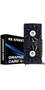 Radeon RX 5700 XT 8GB Graphics Card GDDR6 2560SP 256bit Computer Graphics Cards GPU PCI-e 4.0 x16 HDMI/DisplayPort*3 Interface,AMD Video Cards for PC Gaming and Office, Support Up to 8K