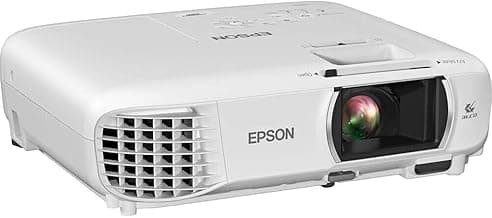 Epson Home Cinema 1080 3-chip 3LCD 1080p Projector, 3400 lumens Color & White Brightness, Streaming/Gaming/Home Theater, Built-in Speaker, Auto Picture Skew, 16,000:1 Contrast, Dual HDMI-White, Medium