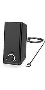 LENRUE Computer Speakers,Wired USB-Powered Sound-bar with 10W Stereo Sound for PC Desktop,Plug-n-Play (A39PRO /Black)