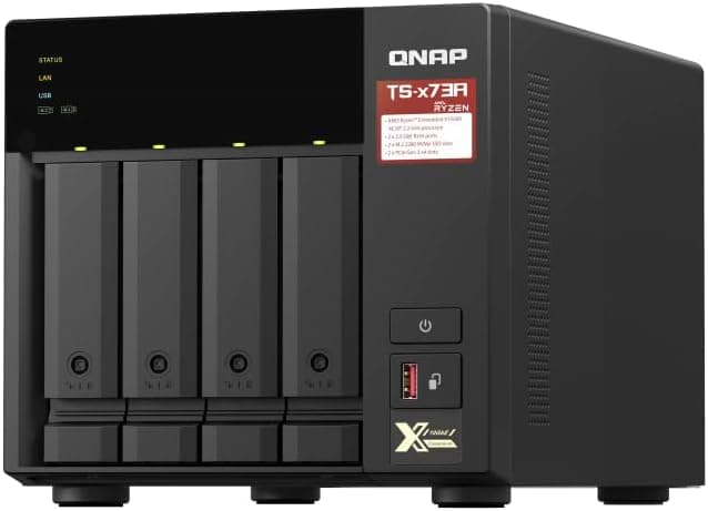 QNAP TS-473A-8G SAN/NAS Storage System, Black