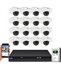 GW Security 16 Channel NVR UltraHD 4K Face Recognition NDAA & TAA Compliant Security Camera System with 16 x 8MP @25FPS Outdoor & Indoor PoE Dome Cameras, 10 Smart AI Functions