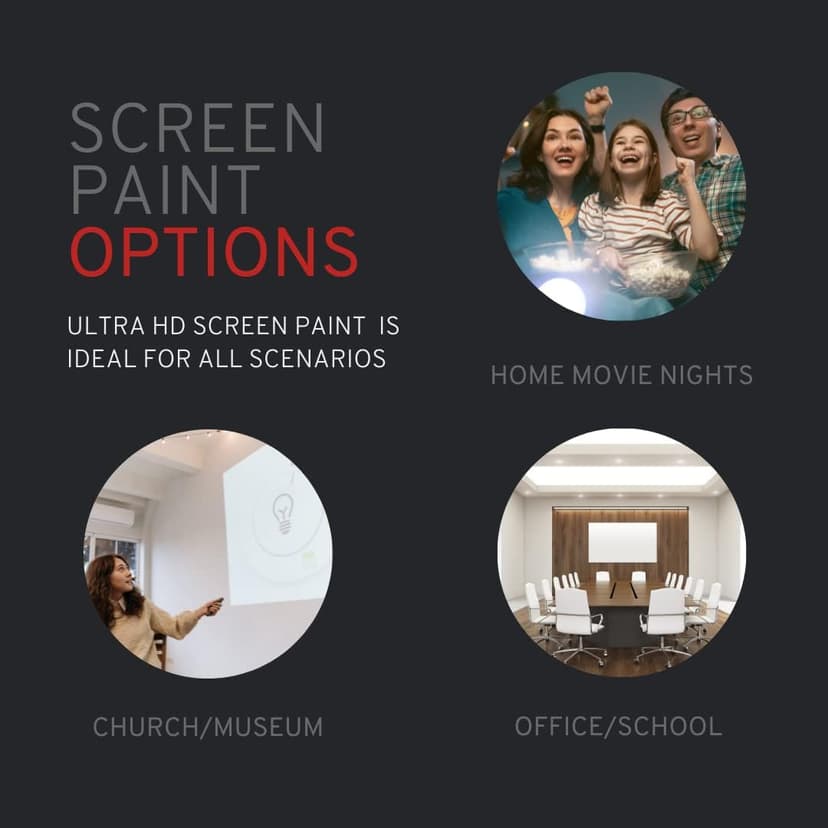 Projector Screen Paint - High Definition, 4K/8K, Ultra White - Quart