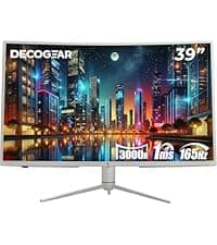 Deco Gear 49" Curved Ultrawide 5K Gaming Monitor, 32:9, 120 Hz, 101% NTSC 100% sRGB, Adjustable, Home Office and Entertainment Workstation