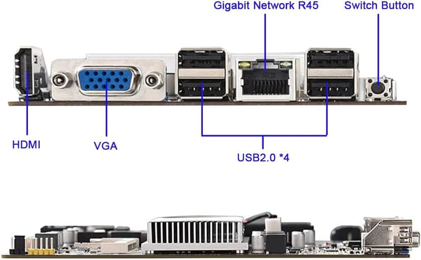 Mining Motherboard S37 with 8GB RAM and 128GB SSD DDR3 Memory Support 8 GPU VGA + HDMI 8XPCIE 16X Graph Card Gigabit Network RJ45 Port for BTC ETH Miner