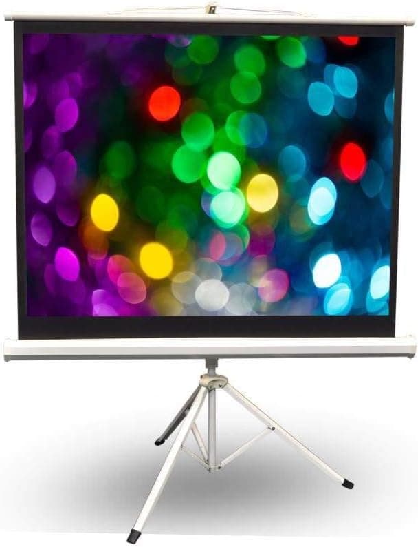 Pyle 50 Inch Portable Projector Screen with Tripod Stand – Lightweight, Durable, Easy Pull Setup Mobile Projection Screen with 4:3 Aspect Ratio, White Matte Fabric for Indoor/Outdoor Use