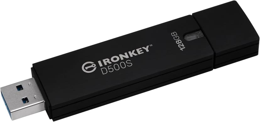 Kingston Ironkey D500S 128GB Encrypted Flash Drive | Dual Hidden Partition | FIPS 140-3 Level 3 | XTS-AES 256-bit | BadUSB and Brute Force Protection | Multi-Pin Option | IKD500S/128GB