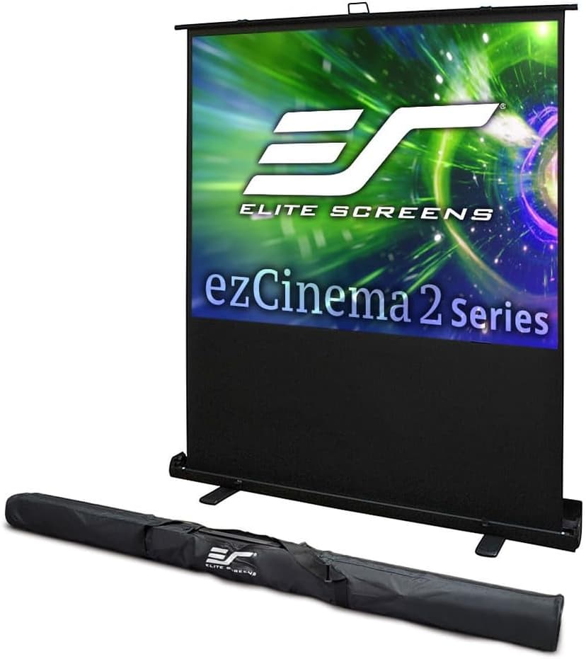 Elite Screens ezCinema 2, 120-inch 4:3 Aspect Ratio Portable Manual Floor Pull Up with Scissor Backed Projector Projection Screen Office Classroom Church Home Theater + Carrying Bag, F120NWV2