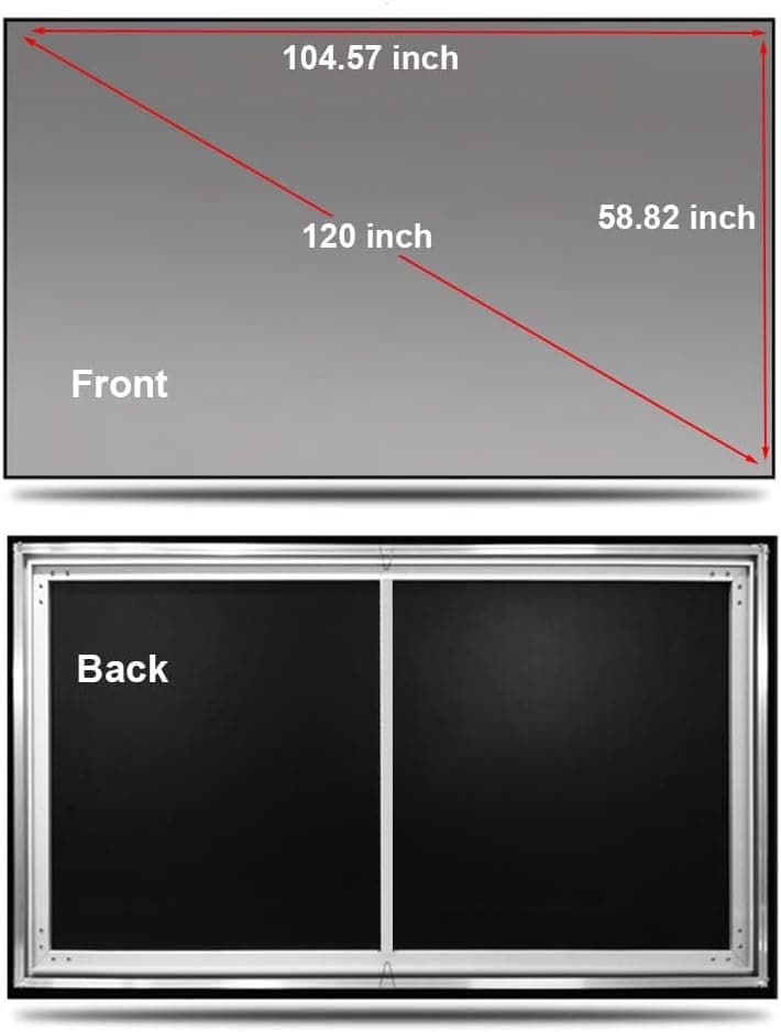 ALR Screen for UST Projector, 120 inch ALR Fixed Frame Projector Screen Wall Mount 16:9 8K/4K 3D, Grey Projection Screen, 0.39 inch Ultra-Narrow Bezel for Movies and Games