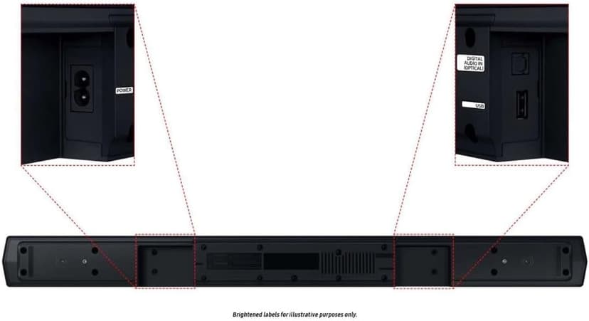 SAMSUNG 2.1Ch 210W Soundbar with Wireless Subwoofer - Black HW-C43M (Renewed)