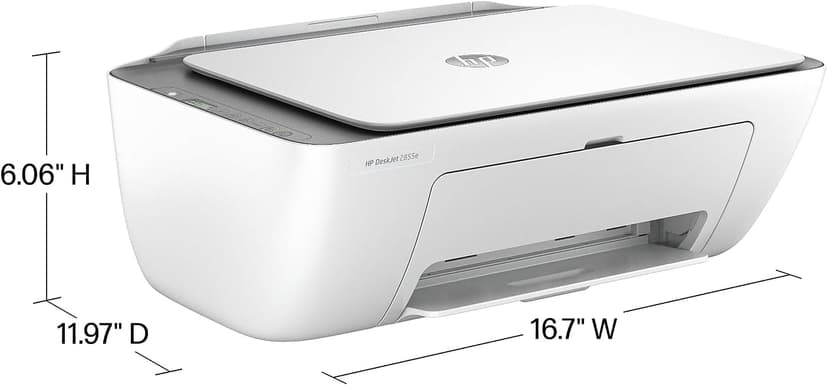 HP DeskJet 2855e Wireless All-in-One Color Inkjet Printer, Scanner, Copier, Best-for-home, 3 months of Instant Ink included, Single-band Wi-Fi connectivity (588S5A)