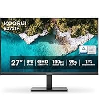 KOORUI 27 Inch 4K UHD(3840 * 2160) Monitor IPS Ultra-Thin Computer Monitor with 95% DCI-P3, Freesync & G-sync, Displayport&HDMI, Audio Out, VESA Mountable, Tilt