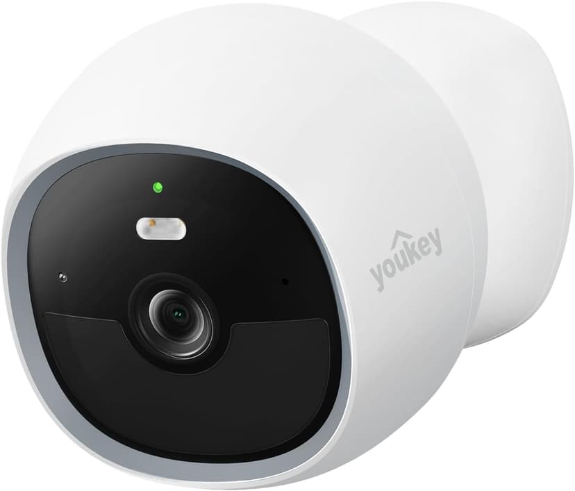 youkey S320 Magnetic Wire-Free Camera 2.5K QHD Security Camera with Dual Band WiFi 6, Built-in 8GB Storage, Colo Night Vision, Al Human Pet Detection, IP65, No Monthly Fees