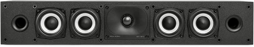 Polk Monitor XT35 Slim Center Channel Speaker - Hi-Res Audio Certified, Dolby Atmos & DTS:X Compatible, 1" Terylene Tweeter & Four 3" Dynamically Balanced Woofer, Wall-Mountable, Midnight Black