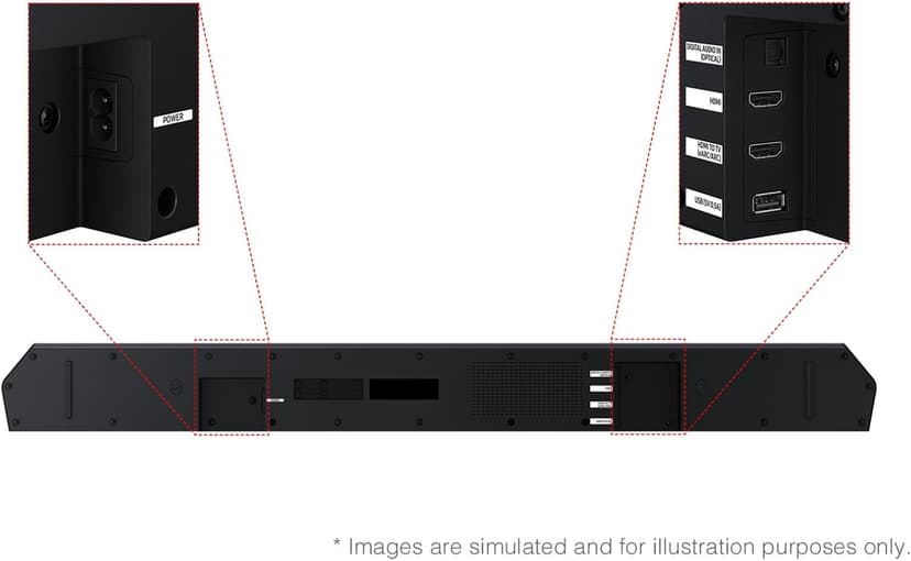 SAMSUNG Q-Series Soundbar HW Q600F 3.1.2 ch Subwoofer (2025 Model) SpaceFit Sound Pro, Q-Symphony, Adaptive Sound