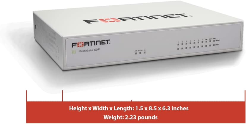Fortinet FortiGate 60F Hardware, 36 Month Unified Threat Protection (UTP), Firewall Security
