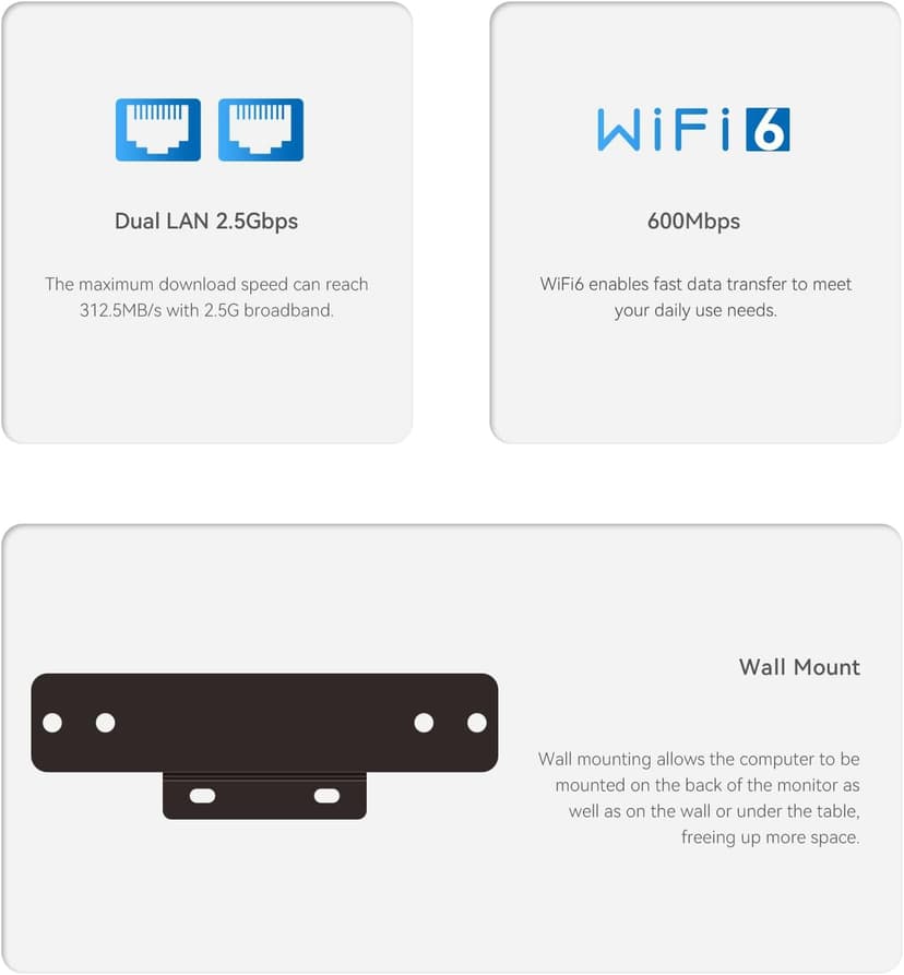 Beelink Mini PC, Mini S13 Mini Computer Intel Twin Lake N150(up to 3.6GHz), Desktop Computers 16G DDR4 RAM 500G NVMe SSD, Small PC 4K UHD HDMI/Wifi6/BT5.2 for Office/Home/HTPC/2.5G*2