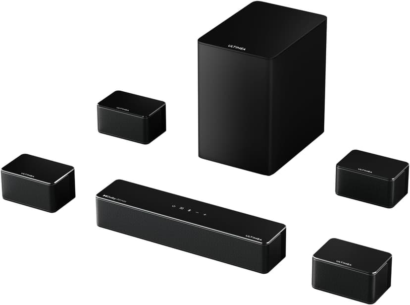 ULTIMEA 7.1CH Surround Sound System for TV, Soundbar with Dolby Atmos, 6.5" Wireless Subwoofer, APP Control, 4 Wired Surround Speakers, Peak Power 460W Soundbar for TV, Poseidon D80 (New 2025 Model)