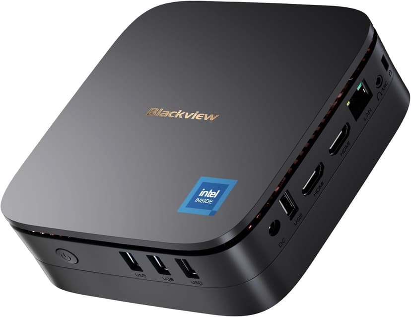 Blackview MP60 Mini PC with 13 Gen Intel N150, 16GB DDR4 512GB M.2 SSD Mini Desktop Computer, 4K Dual Display/2*HDMI, Big Fan+LED Breathing Light+Removable Base, VESA for Home&Office