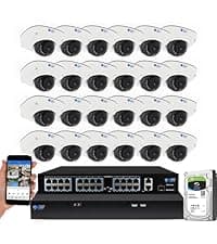 GW Security 16 Channel NVR UltraHD 4K Face Recognition NDAA & TAA Compliant Security Camera System with 16 x 8MP @25FPS Outdoor & Indoor PoE Dome Cameras, 10 Smart AI Functions