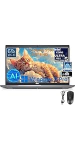 Dell Latitude 5550 15 Business AI Laptop, 15.6" FHD Computer, Intel Ultra 7 155U (Beat i7-1355U), 16GB DDR5 RAM, 512GB PCIe SSD, WiFi 6, Backlit Keyboard, Fingerprint Reader, Windows 11 Pro