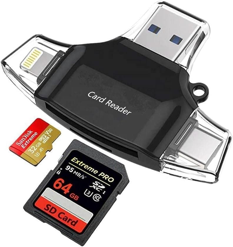 BoxWave Smart Gadget Compatible with Flipper Zero - AllReader SD Card Reader, microSD Card Reader SD Compact USB - Jet Black