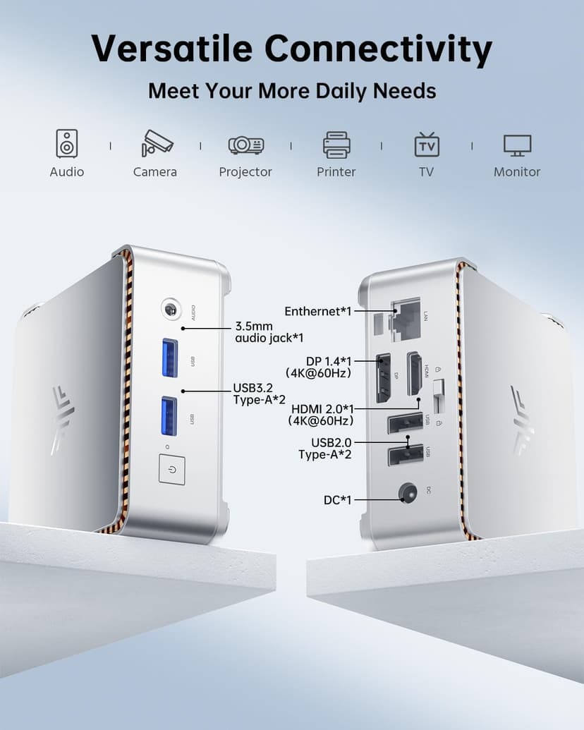 KAMRUI E2 Mini PC 11 Pro, 12th Gen Alder Lake N97(up to 3.6GHz) Micro PC (Beat N150/N100/N95), 16GB RAM 512GB M.2 SSD, Desktop Computers 4K Dual Display/USB3.2/WiFi/BT/LAN Small Computer