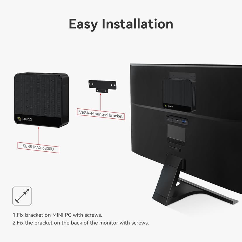 Beelink SER5 MAX Mini PC, Ryzen 7 6800U (up to 4.7GHz) Mini Computer, 24GB RAM & 500GB PCle4.0 SSD, AMD Radeon 680M, Wi-Fi 6, BT5.2, 1000M LAN, Supports 4K Triple Displays via HDMI, DP, USB-C