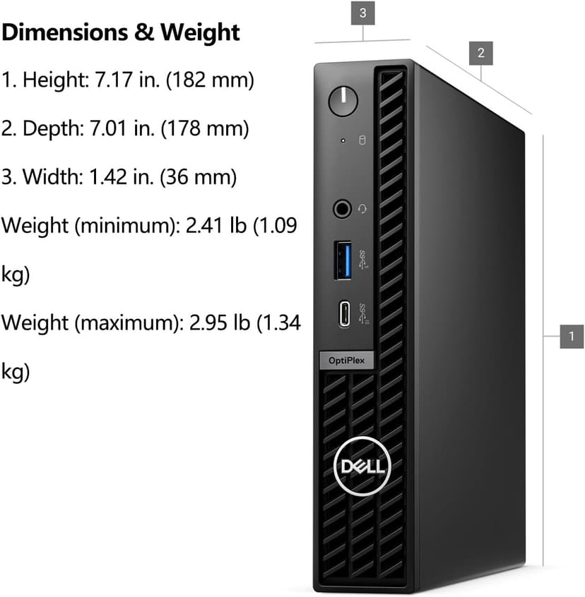 Dell OptiPlex 7020 MFF 7000 Micro Form Factor Mini Business Desktop Computer, 14th Gen Intel 20-Core i7-14700T up to 5.2GHz, 32GB DDR5 RAM, 1TB PCIe SSD, WiFi 6, DisplayPort, HDMI, Windows 11 Pro
