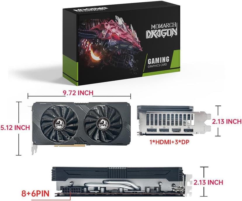 AMD RX 5700 XT Graphics Card 8 GB DDR6 Performance Equal to RTX 3060 and 2060 Super 2560SP 256Bit PCI E 4.0x16 Base/BST/Mem 1605/1905/1750 3X DP HDMI