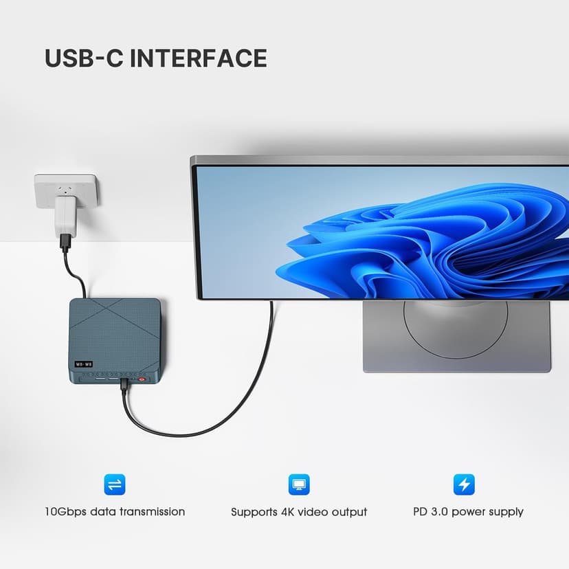 wo-we H5 Mini PC, Twin Lake N150 (Upgraded N100) Desktop Computer, 16GB DDR4 RAM 512GB PCIe SSD, Graphics 4K Triple Display Dual HDMI 2.0/USB-C, 2.5GbE RJ45 WiFi5/BT5.0,
