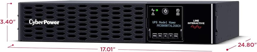 CyberPower PR3000RTXL2UACN Smart App Sinewave UPS System, 3000VA/3000W, 9 Outlets, 2U Rack/Tower, RMCARD205 Pre-Installed, EBM Option, Built-in Cloud