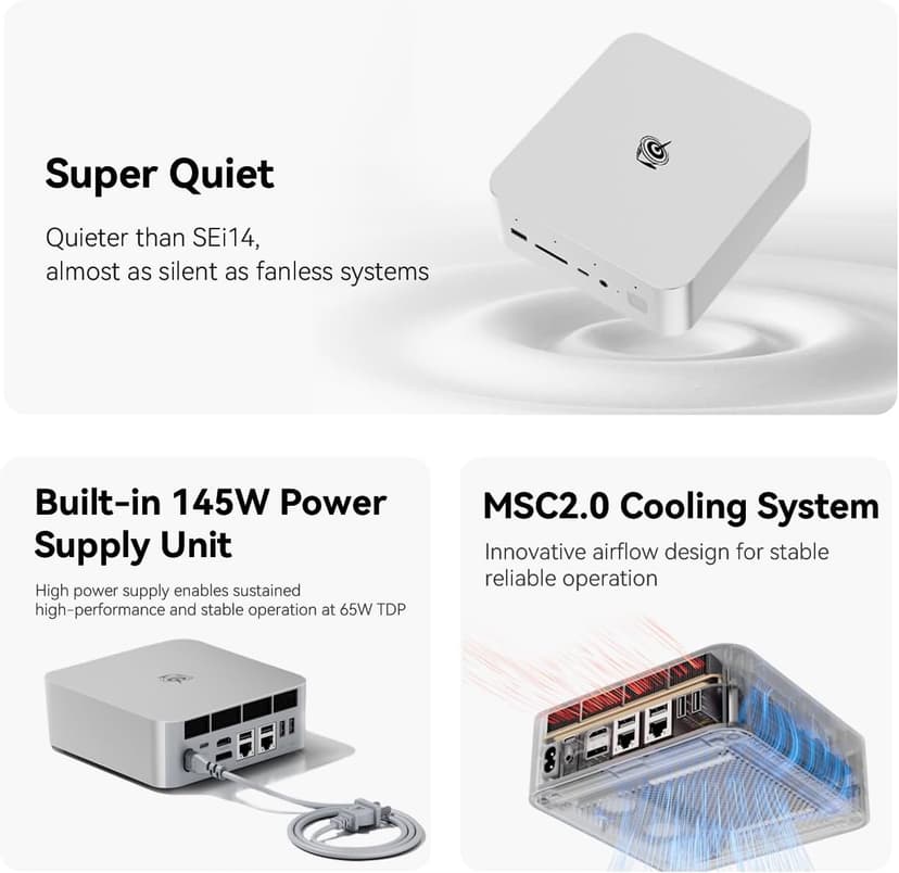 Beelink GTi12 Ultra Mini PC, Intel Core i9-12900HK (14C/20T, up to 5.0GHz), 32GB DDR5 RAM 1TB PCle4.0 SSD, Mini Desktop Computer Support 4K@144Hz/AI Chip/Voice Interaction/Speaker/Fingerprint Sensor