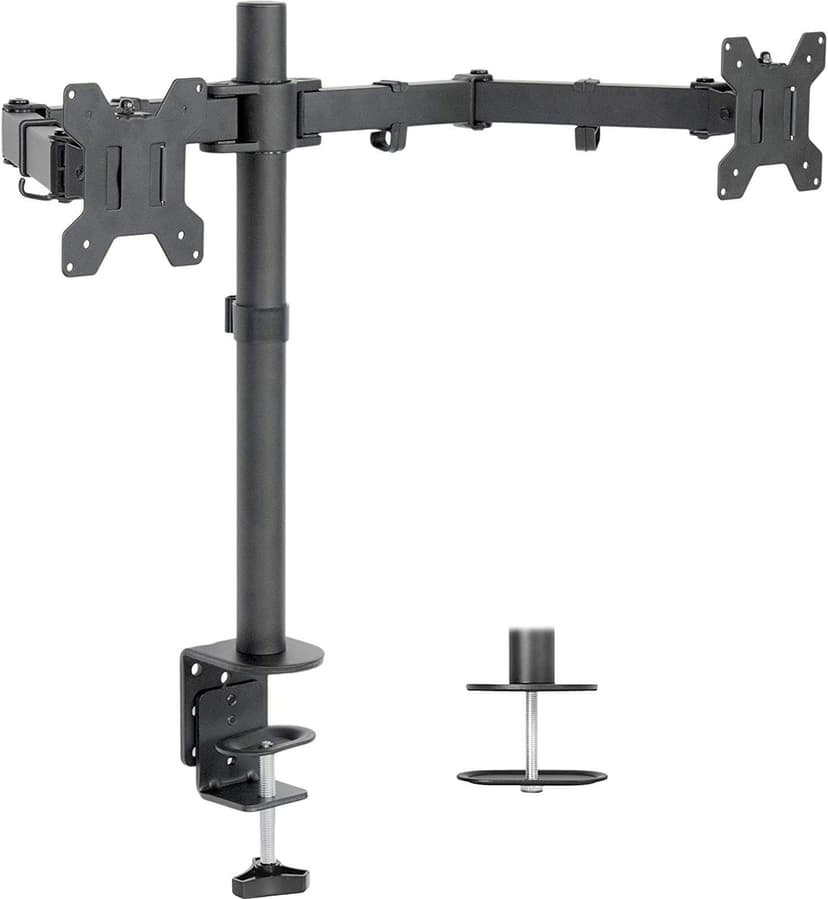 HP EliteDisplay E24 G4 24 Inch IPS LED Backlit Monitor 2-Pack Bundle with FHD 1920 x 1080, Blue Light Filter, HDMI, VGA, DisplayPort, Fully Adjustable Desk Mount Monitor Stand