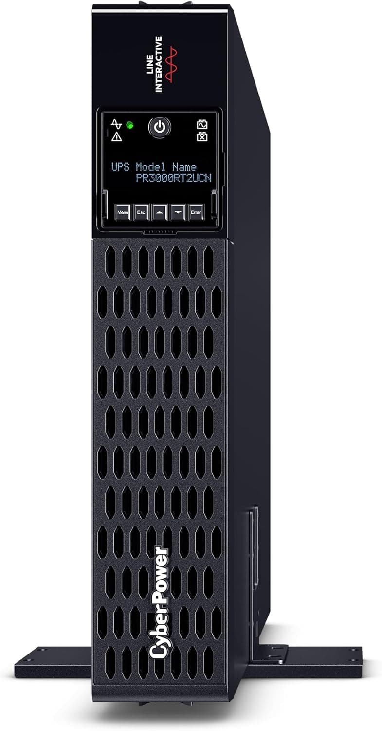 CyberPower PR3000RT2UCN Smart App Sinewave UPS System, 3000VA/3000W, 8 Outlets, 2U Rack/Tower, AVR, RMCARD205 Pre-Installed, Built-in cloud monitoring