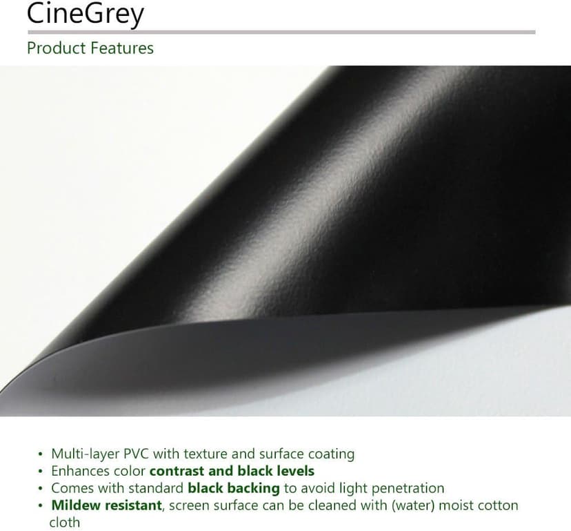 Elite Screens Designer Cut, 135-inch 16:9, Blackout DIY High Contrast Grey Projector Screen Material, ZRM-135H-CINEGREY