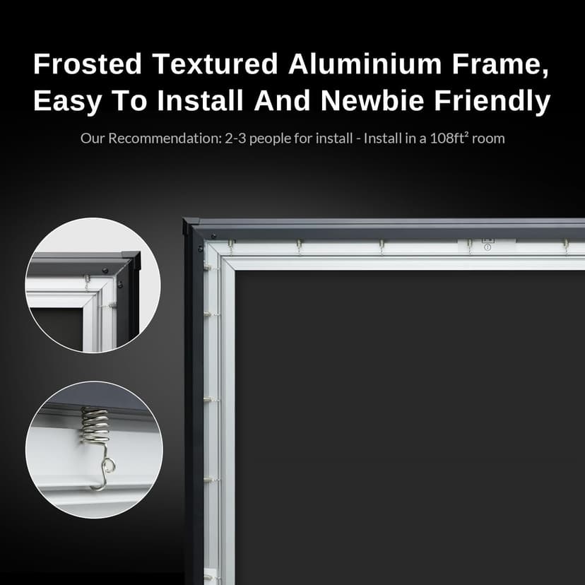 NothingProjector Projector Screen, 120 inch, Ambient Ceiling Light Rejecting ALR, 4K Ultra HD Fixed Frame 16:9, On Wall Mount Projection Screen for Ultra Short Throw Projectors, Black Series