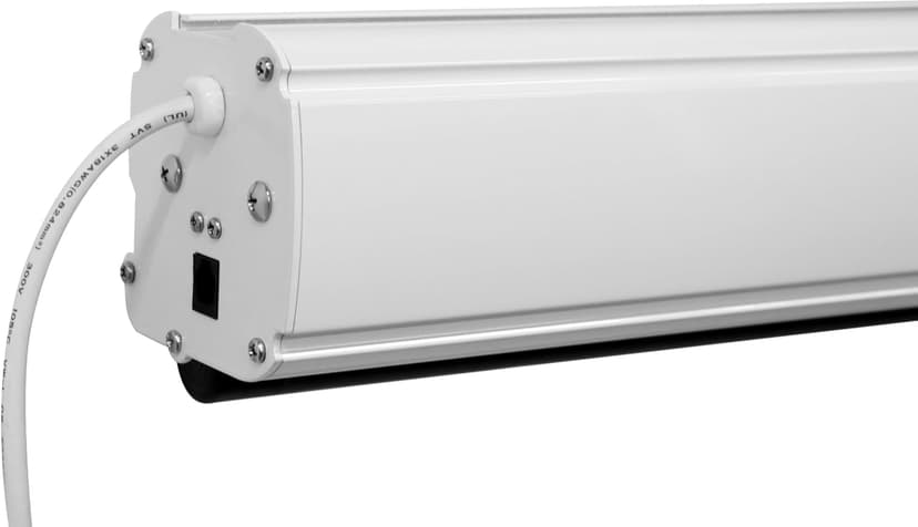 Tensioned Motorized Electric Drop Down 4K/8K Projection Screen, 120" Diagonal 16:9 Matte White with White Aluminum Case Silver Ticket Products P169120