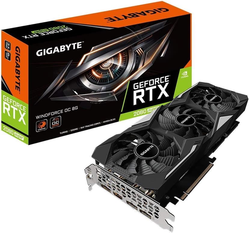 GIGABYTE GeForce RTX 2080 Super Windforce OC 8G Graphics Card, 3X Windforce Fans, 8GB 256-Bit GDDR6, Gv-N208SWF3OC-8GD Video Card (Renewed)
