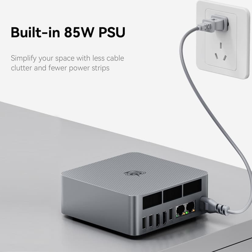 Beelink EQR6 AI Mini PC, AMD Ryzen 7 6800U(6nm, 8C/16T) up to 4.7GHz, Mini Computer 32GB LPDDR5 RAM 1TB M.2 PCIe 4.0 SSD, Micro PC 4K@60Hz Dual Display, Built-in PSU Copilot WiFi6/BT5.2/1000Mbps