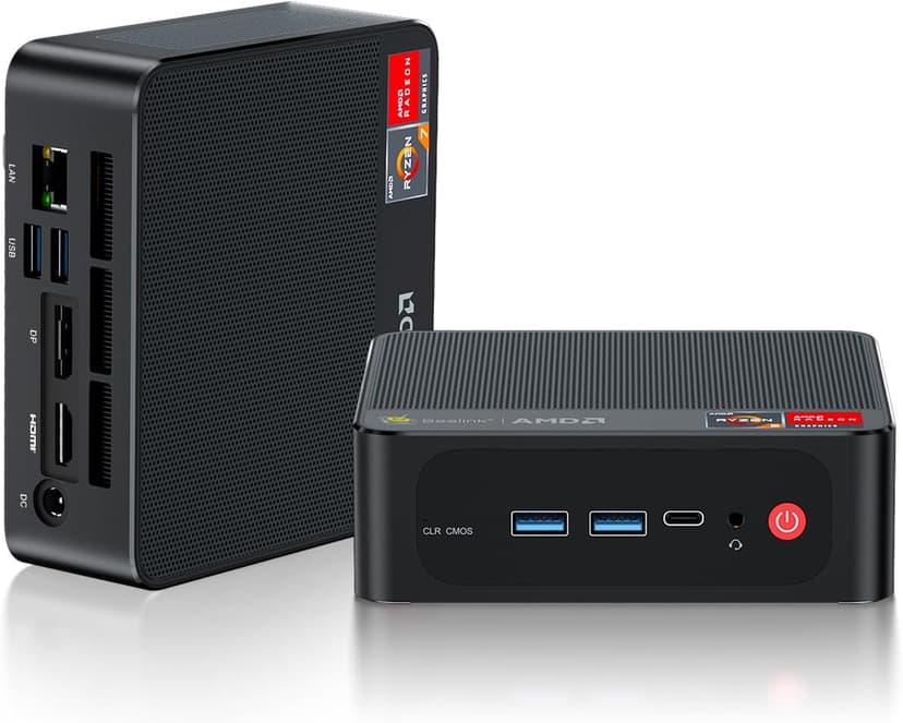 Beelink SER5 MAX Mini PC, AMD Ryzen 7 6800U (8C/16T, up to 4.7GHz), 32GB LPDDR5 1TB NVME SSD, Mini Desktop Computer Support 4K@60Hz/WiFi6/BT5.2/DP1.4/HDMI/Type-C/Gaming PC