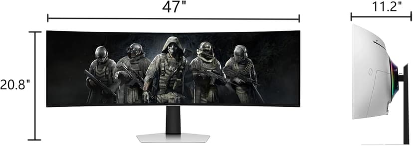 SAMSUNG Odyssey OLED G9 Curved Gaming Monitor - 49" Dual QHD (5120x1440) - 144Hz - 32:9-0.03ms GTG - HDR10+ Gaming - DisplayHDR True Black 400 - AMD FreeSync Premium Pro - Flicker Free w/ICP Hub