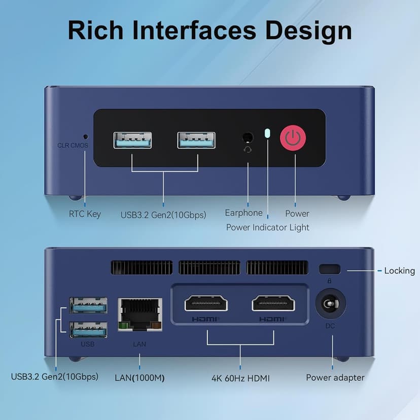 Beelink Mini S13 Mini PC,13th Intel Twin Lake-N150 (up to 3.6GHz, Upgraded N100), 16GB DDR4 500GB M.2 SSD, Mini Desktop Computer Support 4K Dual Display/USB 3.2/WiFi 6/BT 5.2 for HTPC/Office/Business