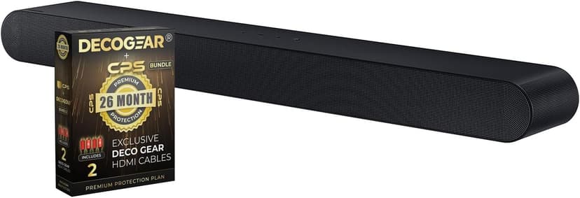 SAMSUNG HW-S60D S-Series 5.0ch. Wireless Dolby Atmos Soundbar w/Q-Symphony (2024) Bundle with Deco Gear 4K HDMI 2.0 Cable x2 & CPS Exclusive 26 Month Protection Pack Bundle (BEACH-CPS-26500)